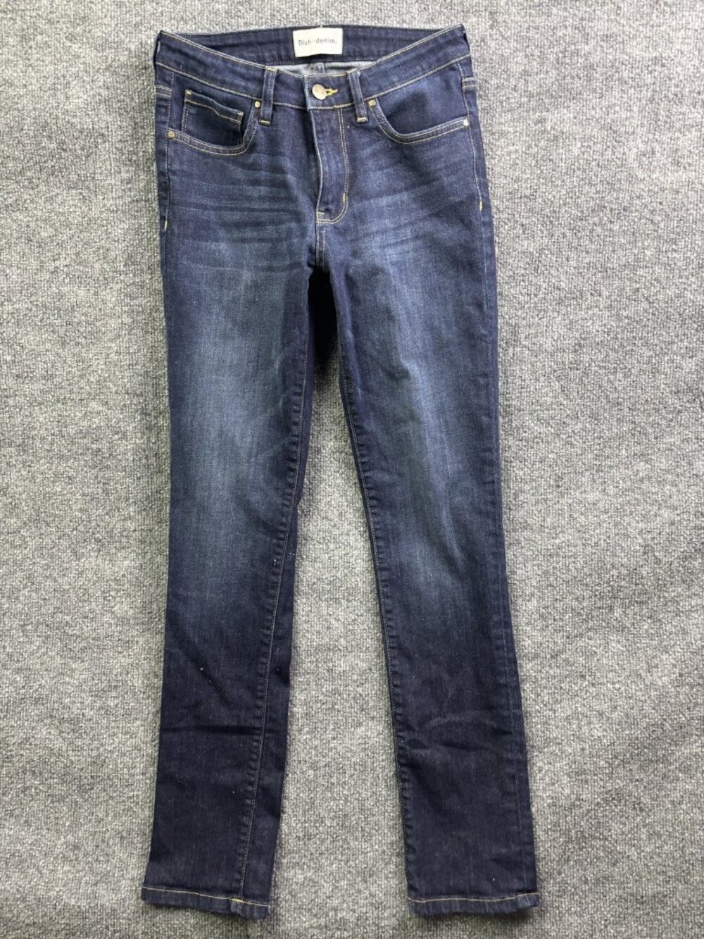 Dish Denim Straight & Narrow Jeans Womens 26 Blue Dark Wash Mid Rise Slim 26x32‎